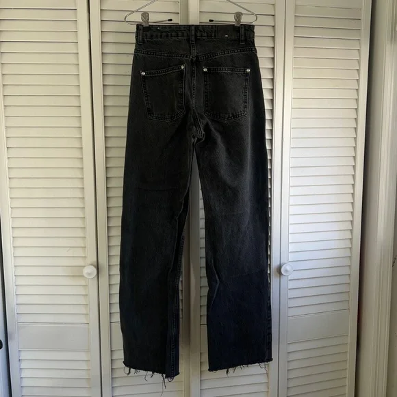 Zara Women's Washed Black Straight Leg Jeans - Picture 5 of 6